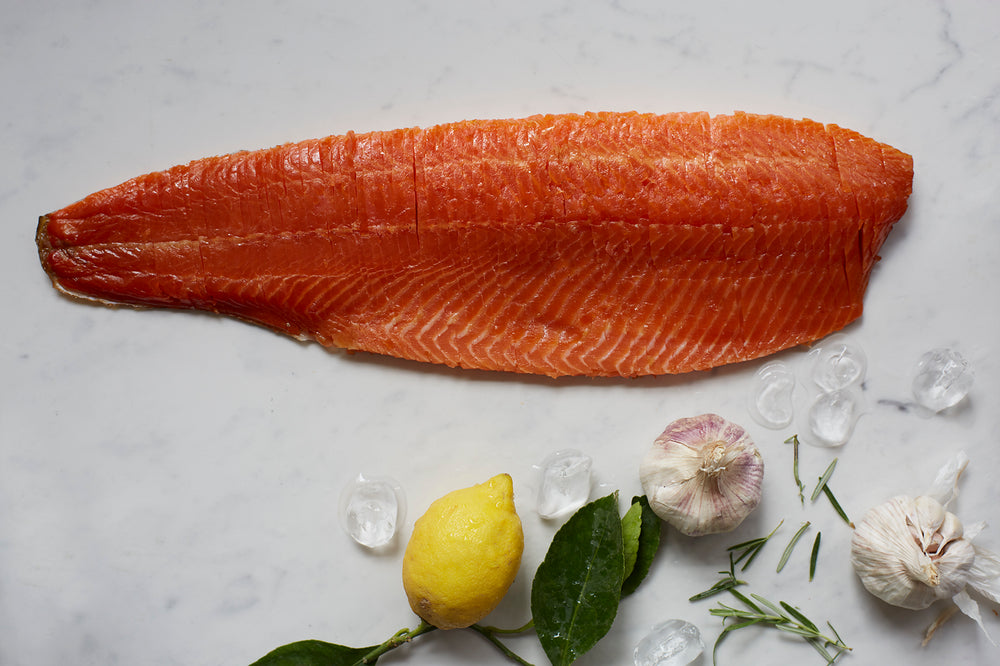 Oak Smoked Trout Whole Fillet V-Cut [Vertically]